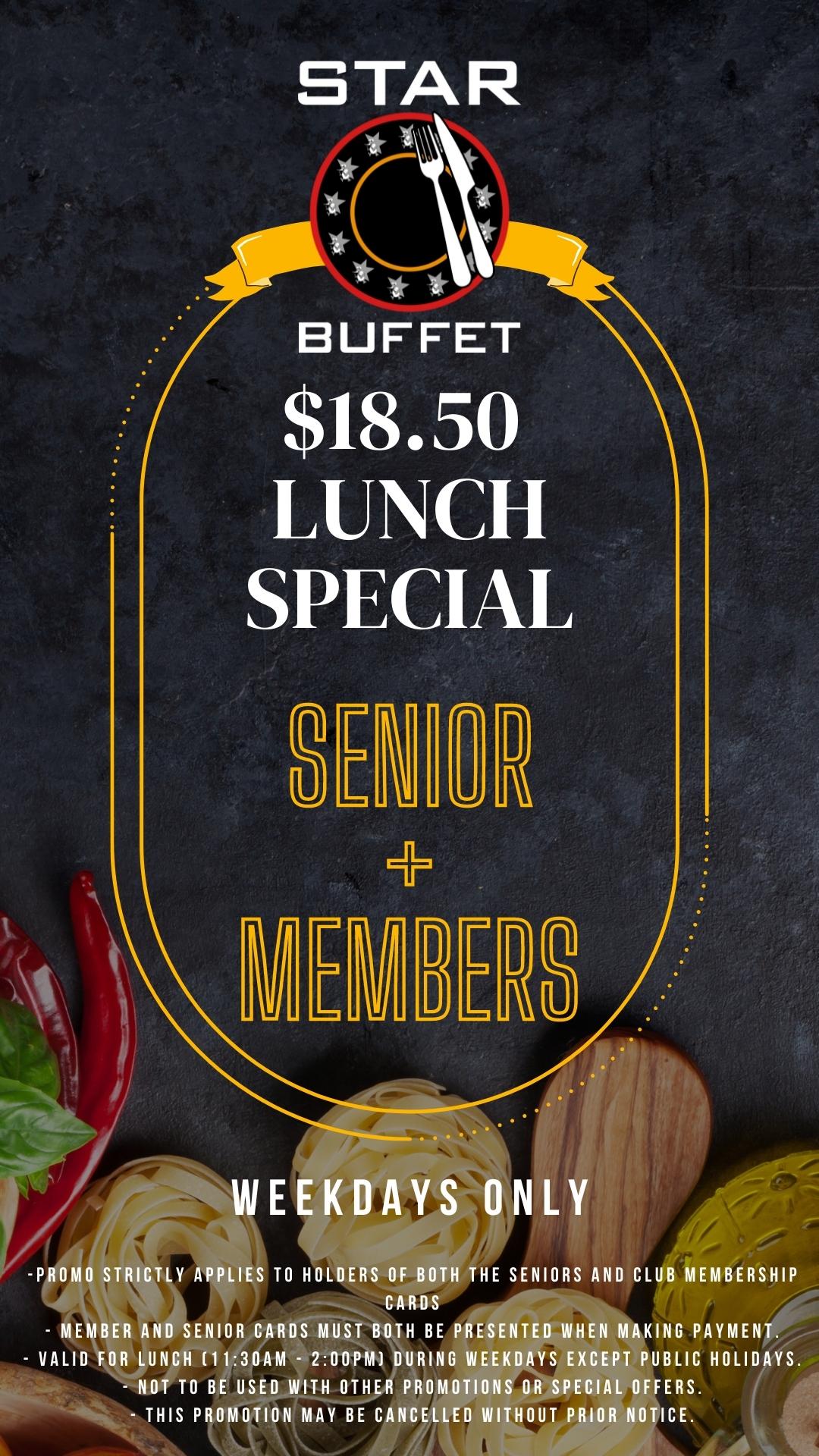 Weekdays Members Seniors Special Lunch 011221